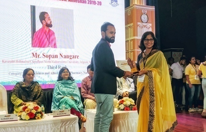 Success for Sopan Nangare: Third Prize Winner at Anveshan 2019-20