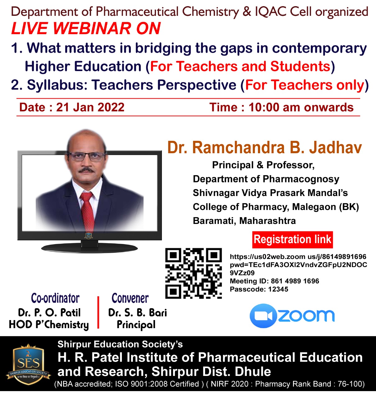 Guest Lecture of Dr. R. B. Jadhav