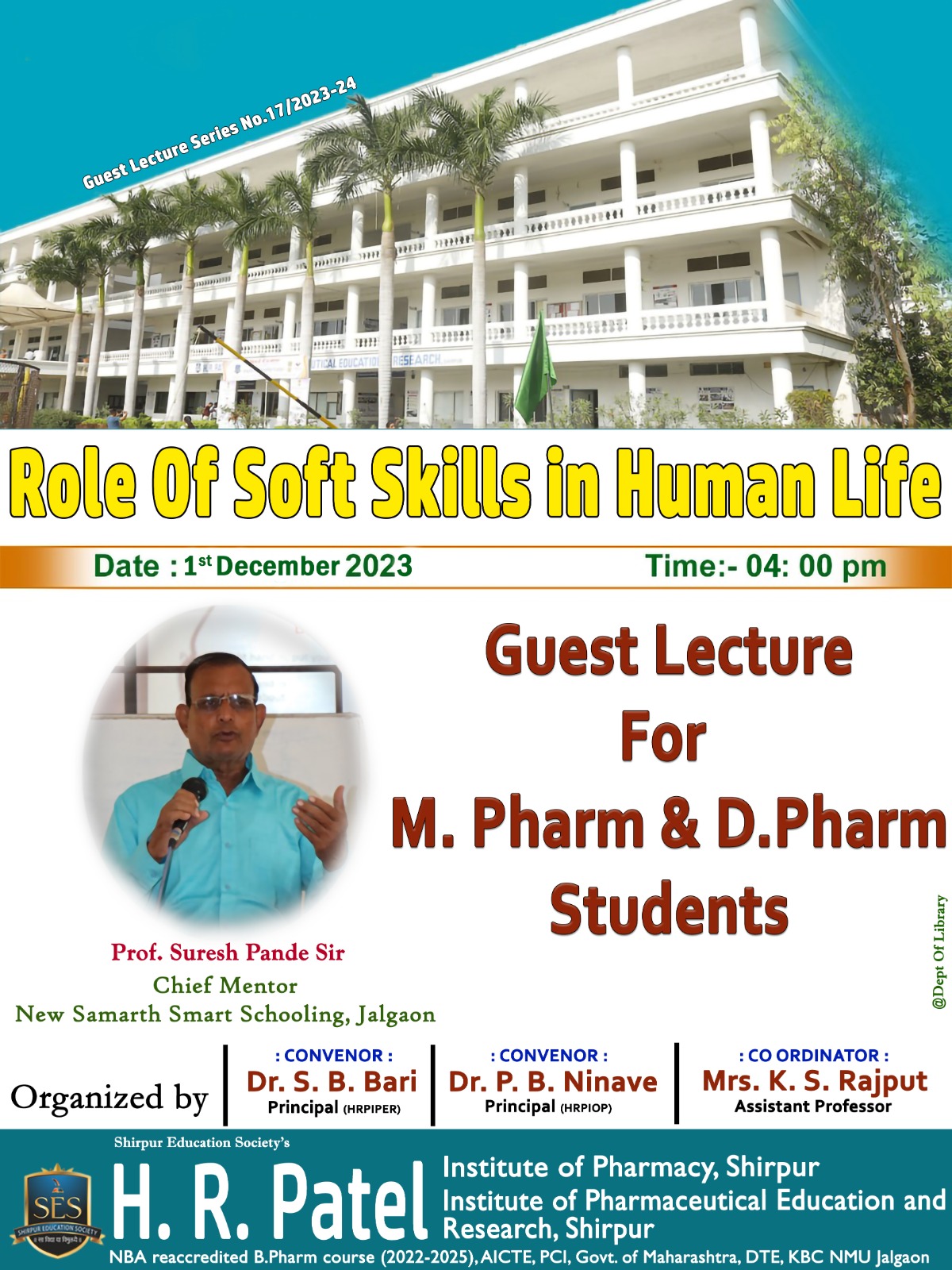 Guest Lecture by Prof. Suresh Pande