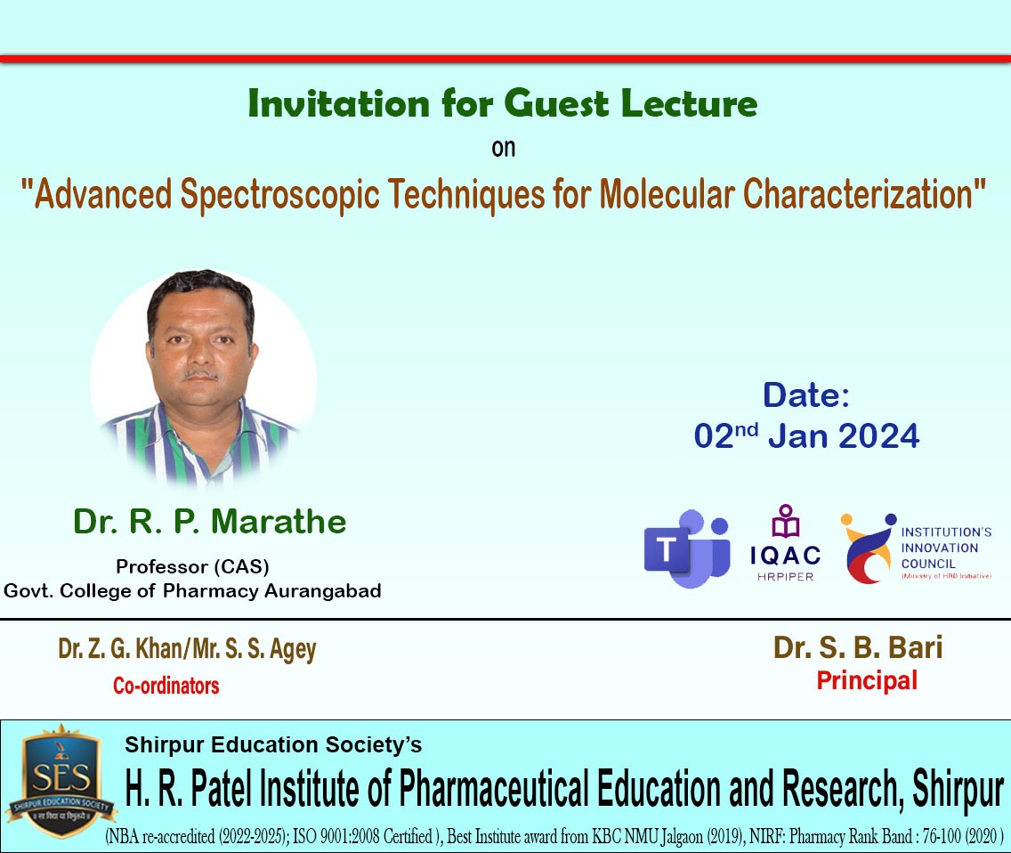 Guest lecture of Dr. R. P. Marathe